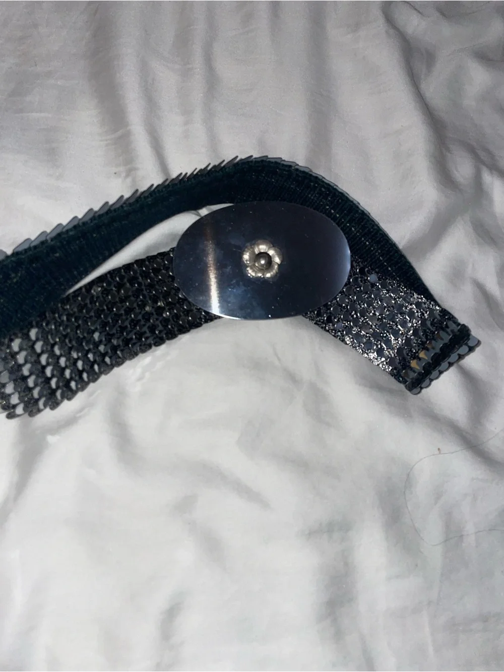 Black Sequin Stretch Belt